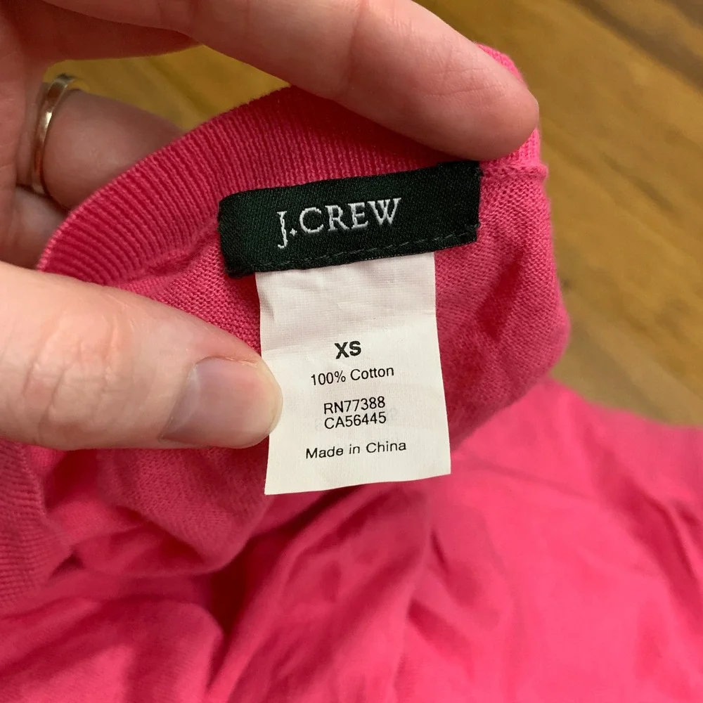 J. Crew Women's Cardigan Sweater Size XS Pink Cotton Knit Lightweight Casual - Picture 5 of 6